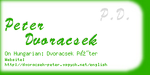peter dvoracsek business card